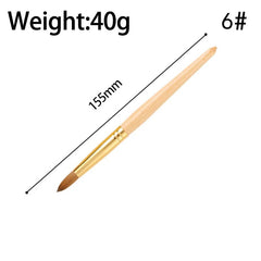 High Quality Custom Logo Gold Copper Parts Germany Nail Brush 100% Pure Kolinsky Hair Acrylic Nail Art Brush - SHOWLU FASHION STORE