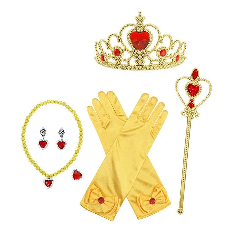 LZH Girls Princess Bell Yellow Dresses for Kids Christmas Halloween Party Cosplay Costume Children Fancy Cos Dress Up - SHOWLU FASHION STORE