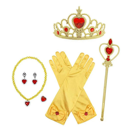 LZH Girls Princess Bell Yellow Dresses for Kids Christmas Halloween Party Cosplay Costume Children Fancy Cos Dress Up - SHOWLU FASHION STORE
