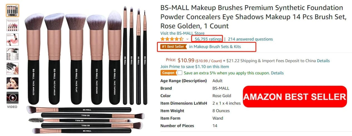 New BS - MALL 14pcs Rose Glod Cosmetic Makeup Brush Face Make Up Blending Brush OEM Available Synthetic Makeup Brushes Set - SHOWLU FASHION STORE