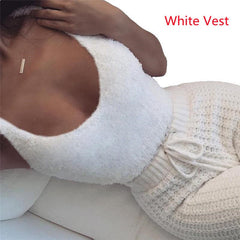 Professional title: "Women's 3 - Piece Long Sleeve Crop Tank Top and Drawstring Shorts Pajama Set" - SHOWLU FASHION STORE