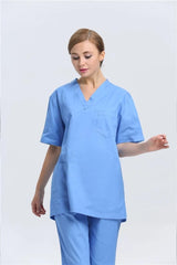 royal blue V neck unisex hospital uniform short sleeve doctor Medical Scrubs suit - SHOWLU FASHION STORE