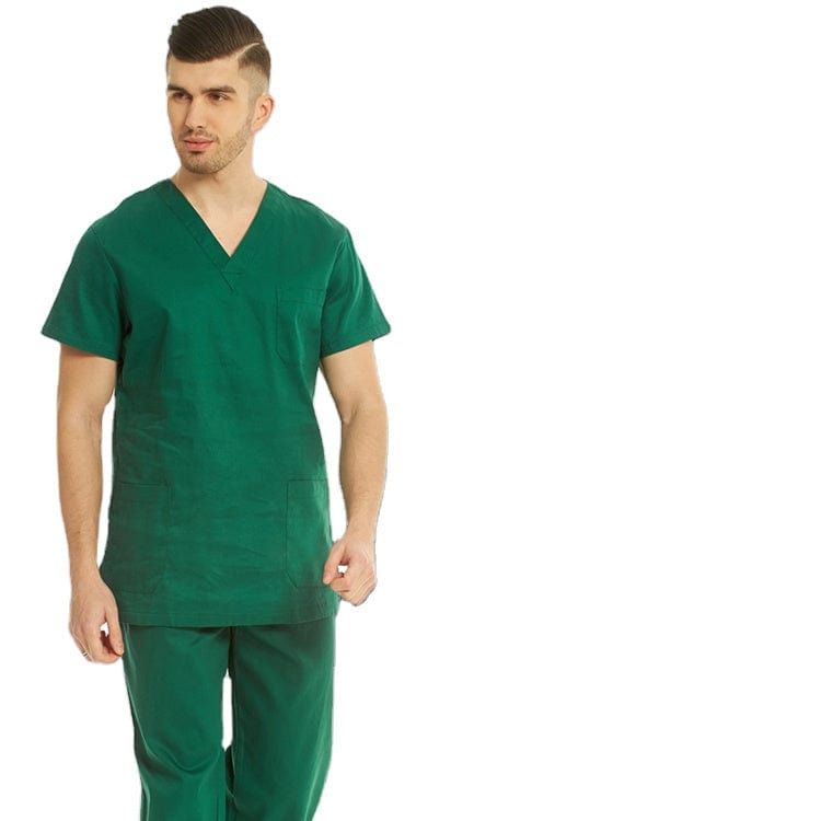 royal blue V neck unisex hospital uniform short sleeve doctor Medical Scrubs suit - SHOWLU FASHION STORE