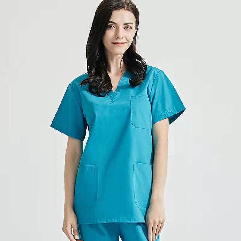 royal blue V neck unisex hospital uniform short sleeve doctor Medical Scrubs suit - SHOWLU FASHION STORE