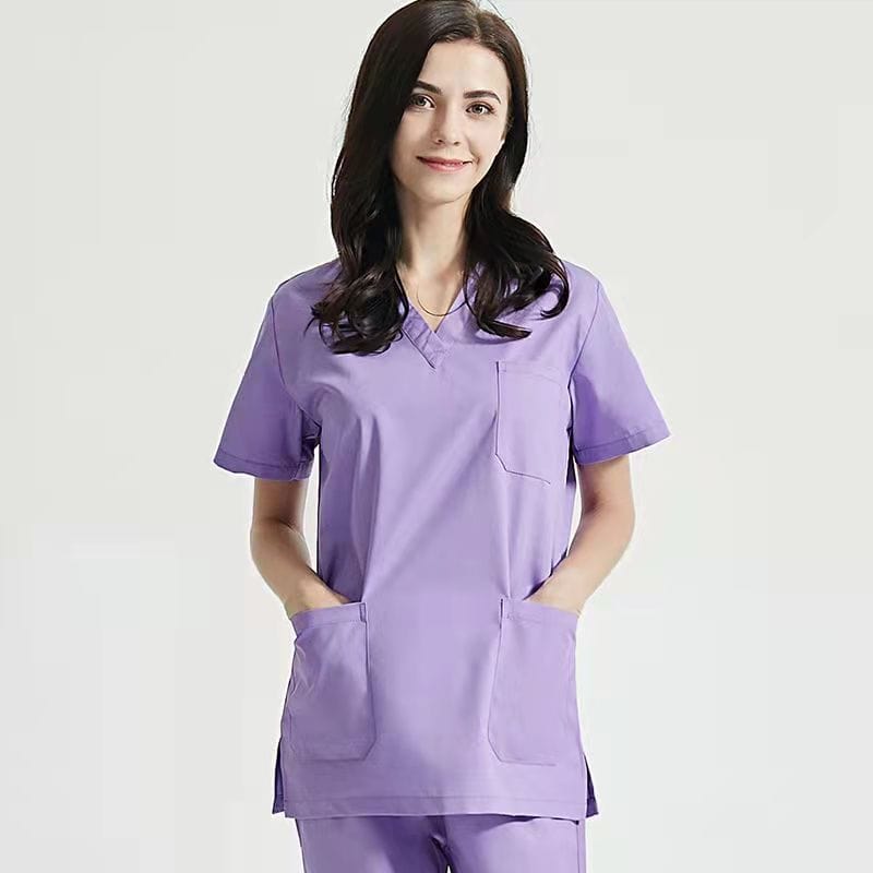 royal blue V neck unisex hospital uniform short sleeve doctor Medical Scrubs suit - SHOWLU FASHION STORE