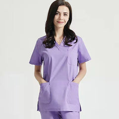 royal blue V neck unisex hospital uniform short sleeve doctor Medical Scrubs suit - SHOWLU FASHION STORE