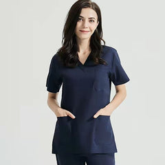 royal blue V neck unisex hospital uniform short sleeve doctor Medical Scrubs suit - SHOWLU FASHION STORE