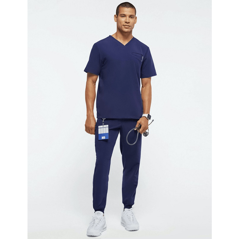 Short Sleeved Beauty Salon Work Clothes Men And Women Uniform Scrubs Uniforms Sets Joggers Reusable Stretchy Medical Scrub Sets - SHOWLU FASHION STORE