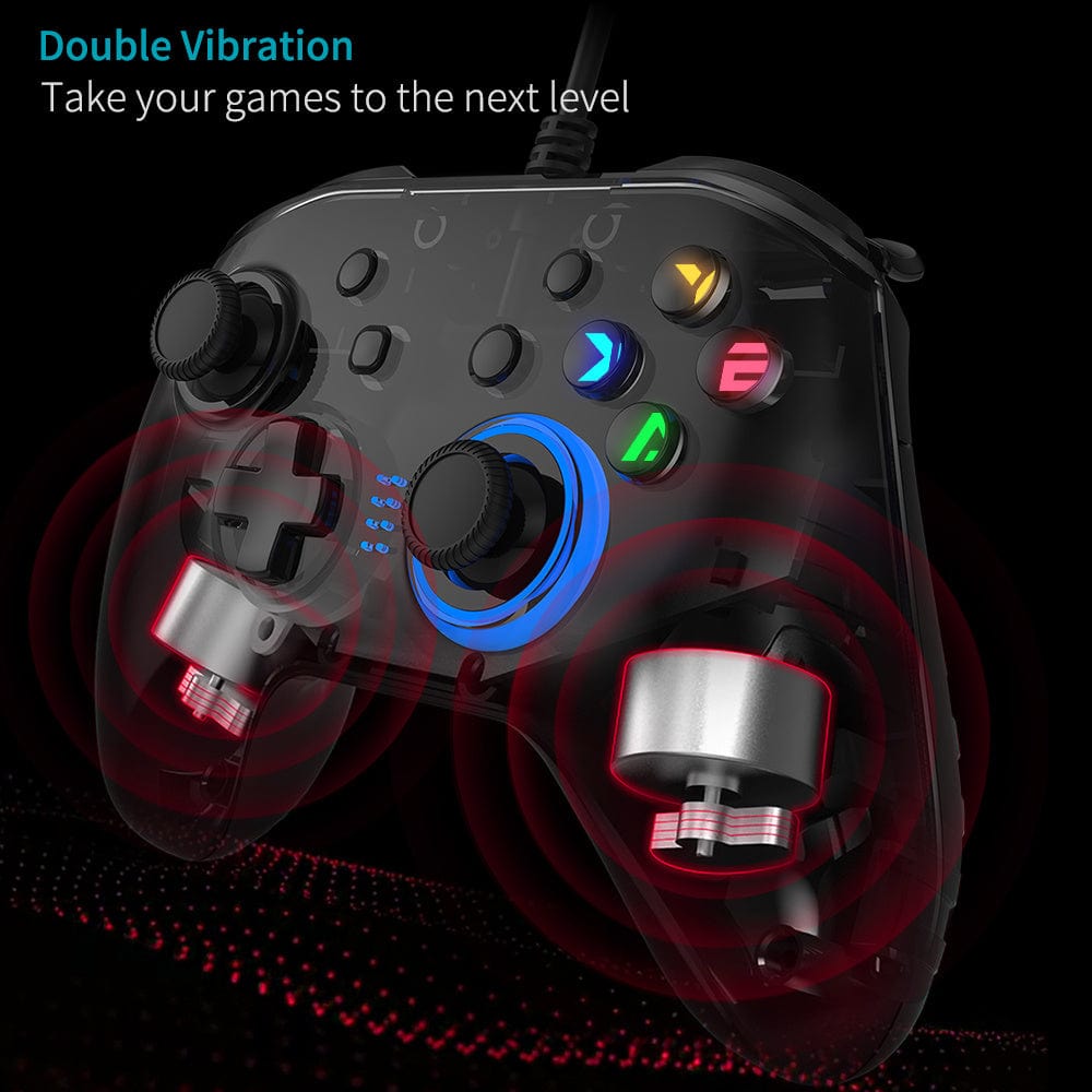 Wired Gaming Controller; Joystick Gamepad with Dual - Vibration PC Game Controller Compatible with PS3; Switch; Windows 10/8/7 PC; Laptop; TV Box; Android Mobile Phones; 6.5 ft USB Cable - SHOWLU FASHION STORE
